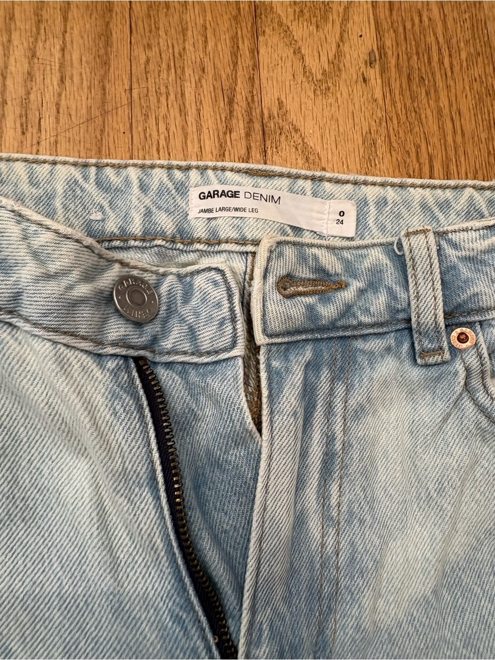 Garage Light Blue Ripped Wide-Leg Jeans - Picture 3 of 4